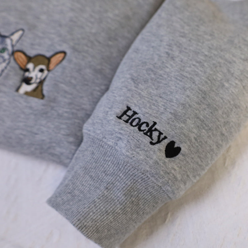 Plus Velvet Style-Gifts For Pet Lover-Personalized Pet Face And Pet Name Sweatshirt