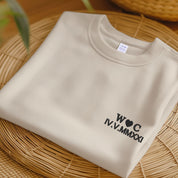 Embroidered Roman Numeral Matching T-shirt, Custom Anniversary Date Couple Hoodies, Custom Initials With Heart Sleeve Jumper, Boyfriend Gift