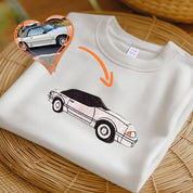 Custom Embroidered T-shirt, Embroidered Car Hoodie, Car Sweatshirt, Surprise Gift, Embroidered from Photo, Car Enthusiast Gift,Custom Clothes