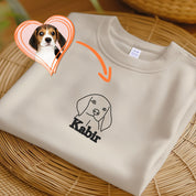 Custom Embroidered Dog T-shirt, Personalised one-line Pet Sweatshirt,Dog Mom Sweater,Unisex Embroidered Hoodie,Custom Gifts For Dog Lovers