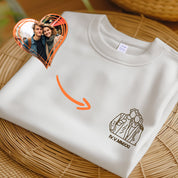 Custom Portrait from Photo T-shirt, Couple Portrait T-shirt, Personalized Outline Photo T-shirt, Anniversary Gift