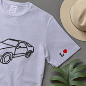 Embroidered Car Sketch Hoodies, Personalised Car Outline from Photo Hoody, Car Photo Boyfriend T-shirt, Car Lover Hoodies, Gift for Car Guys