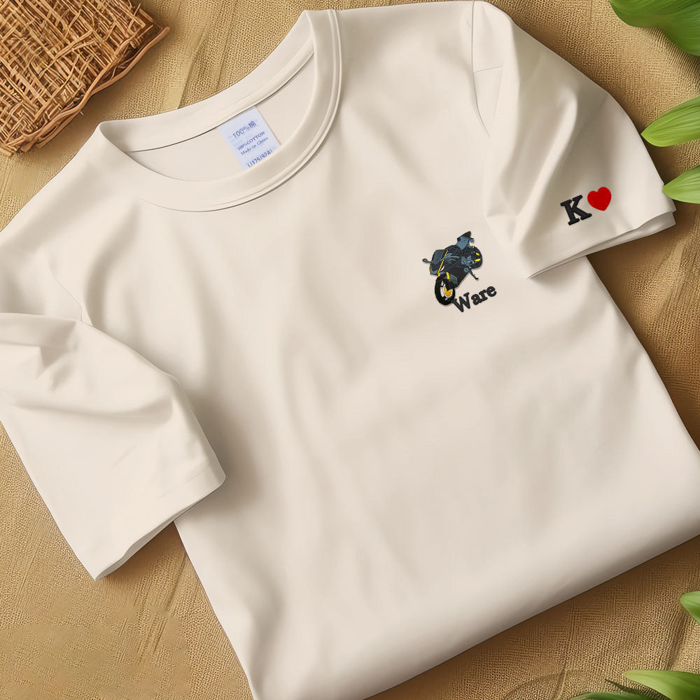 Embroidered Car T-shirt,  Car, Vehicle, Motorbike, Custom, Personalised, For Him, For Her, Anniversary, Couples, Valentines Day, Gift