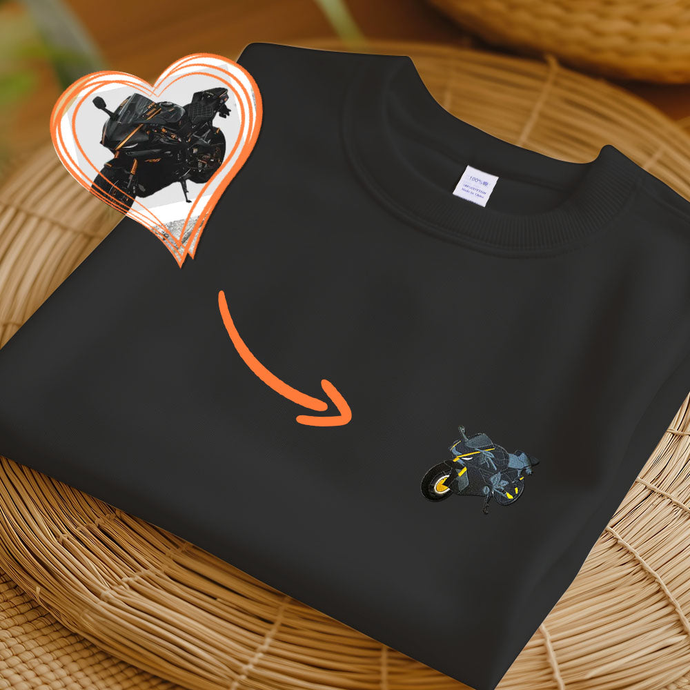 Car Sweatshirt, Surprise Gift, Embroidered from Photo, Car Enthusiast Gift,Custom Clothes