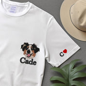 Custom Embroidered Dog Sweatshirt from Photo,Personalized Cat Face with Name T-shirt,Embroidered Cartoon Pet Sweatshirt Using Pet Photo