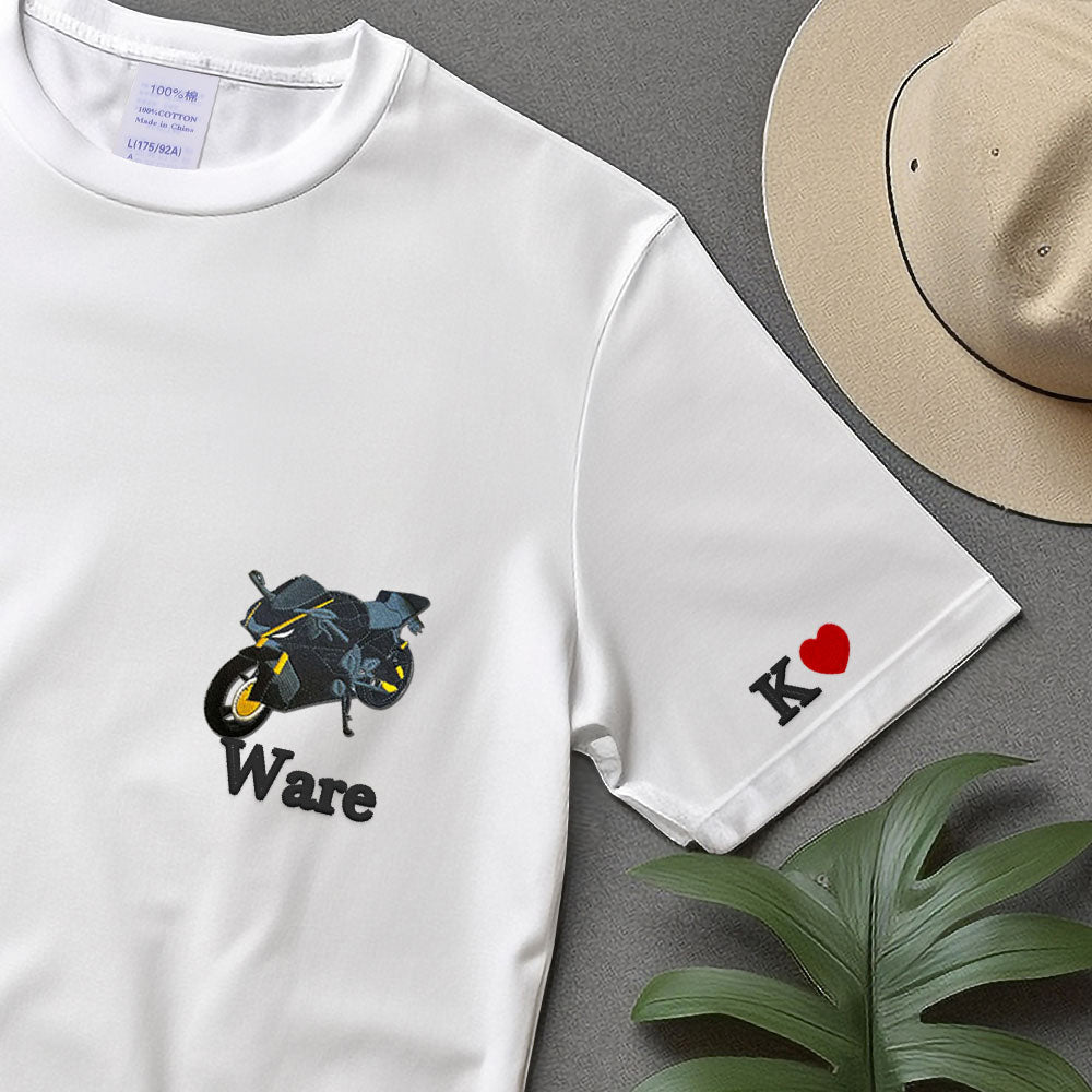 Embroidered Car T-shirt,  Car, Vehicle, Motorbike, Custom, Personalised, For Him, For Her, Anniversary, Couples, Valentines Day, Gift