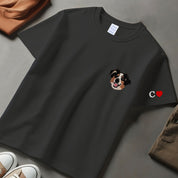 Custom Dog Portrait Embroidered T-shirt,Custom Pet Hoodie, Personalized Pet Face and Pet name Sweatshirt,Custom gift