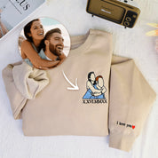 Plus Velvet Style-Custom Roman Embroidered Sweatshirt Portrait Music Player Sweatshirt