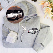 Plus Velvet Style-Custom Car Embroidered Hoodie Personalized Embroidered Car From Photo Hoodie