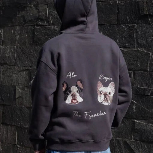 Personalized Embroidered Hoodie Custom Head Cute Gift for Animal Lovers