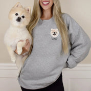 Custom Dog Face Hoodie Embroidered Sweatshirt with Your Pet’s Picture