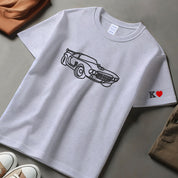 Custom Car outline Sweatshirt, custom middle portrait from photo to shirt, Personalized car photo shirt, Custom gift for dad