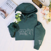 Plus Velvet Style Custom Pet Embroidered Hoodie Personalized Pet's Name On Sleeve