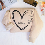 Plus Velvet Style-Mama Sweatshirt Personalized Sweatshirt Mama Sweatshirt With Kid Name