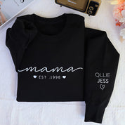 Plus Velvet Style-Personalized Mom Sweatshirt With Kid Names Mom Sweatshirt