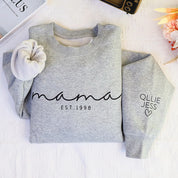 Plus Velvet Style-Personalized Mom Sweatshirt With Kid Names,Custom Mom Sweatshirt
