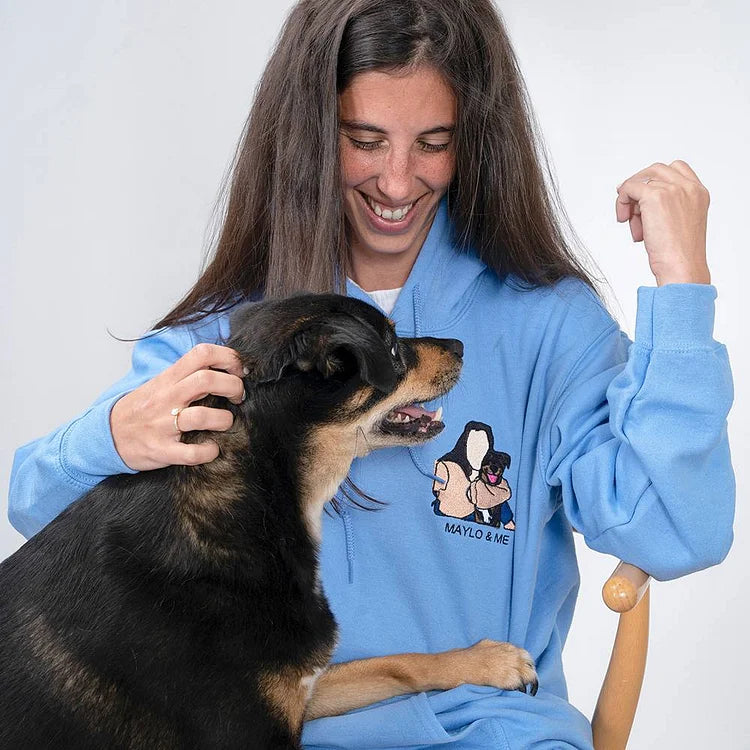 Custom Embroidered Pet From Your Photo Sweatshirt Hoodie T-shirt