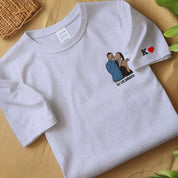 Roman Numerals Sweatshirt Custom Embroidered Sweatshirt,Custom Photo Portrait Gift Couple