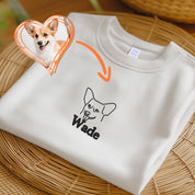 Custom Pet Embroidered T-shirt,Custom Dog Portrait,embroidered sweatshirt,pet Hoodie