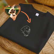 Embroidered Pet Face T-shirts,Custom Embroidered Pet Sweatshirts,Custom Dog Sweatshirts,Special Birthday Gift for Dog