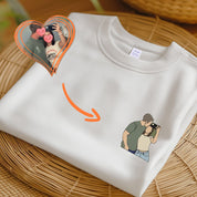 Custom Embroidered Portrait from Photo Sweatshirt,Custom Portrait Hoodie,Couple Hoodie,Family Portrait,Couple Gifts,Anniversary Gift