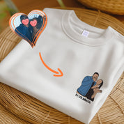 Roman Numerals Sweatshirt Custom Embroidered Sweatshirt,Custom Photo Portrait Gift Couple