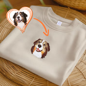 Custom Embroidered Pet From Your Photo T-shirt,Personalized Dog Hoodie, Cat Shirt,Custom Pet Cartoon T-shirt,Pet Lover Gift