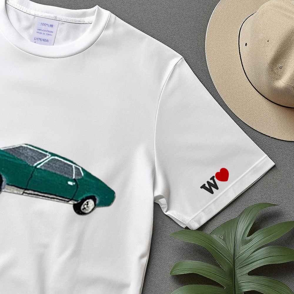 Custom Embroidered Car T-shirt, Car Photo Embroidered, Custom Car T-shirt, Classic Cars Embroidered