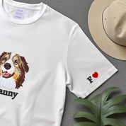 Pet Embroidered T-shirt, Custom Dog Embroidered Sweatshirt, Cat Sweatshirt, Pet Face Comfort Colors Shirt, Unique Gifts For Dog Lovers
