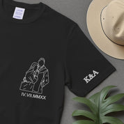 Custom Embroidered Roman Numeral T-shirt,Personalized Couple T-shirt,Custom embroidered T-shirt,Anniversaries Gifts,Couples Gift