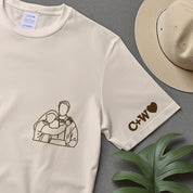 Custom Embroidered Photo T-shirt from Portrait, Personalized Gifts for Couple, Outline Photo T-shirt