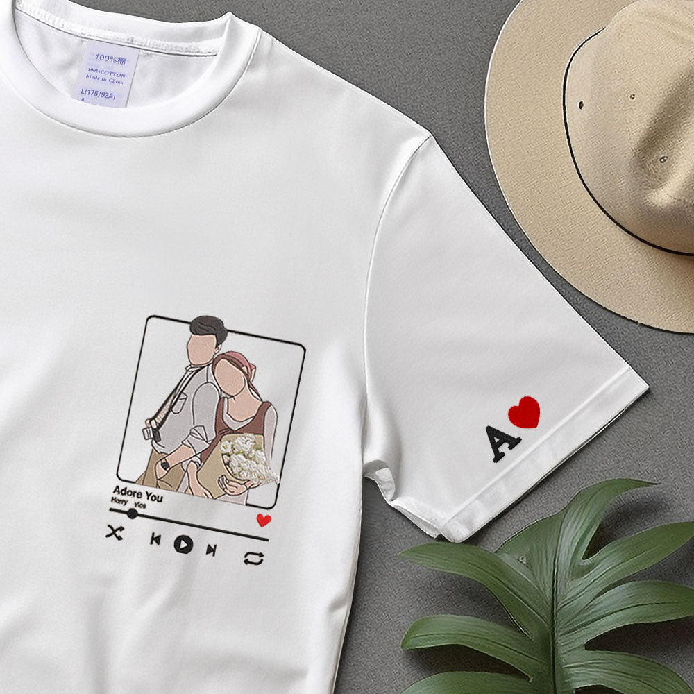 Custom Embroidered Portrait Sweatshirts From Photos, Custom Music Hoodies, Gifts For Dad, Gifts For Him, Personalized T-Shirts