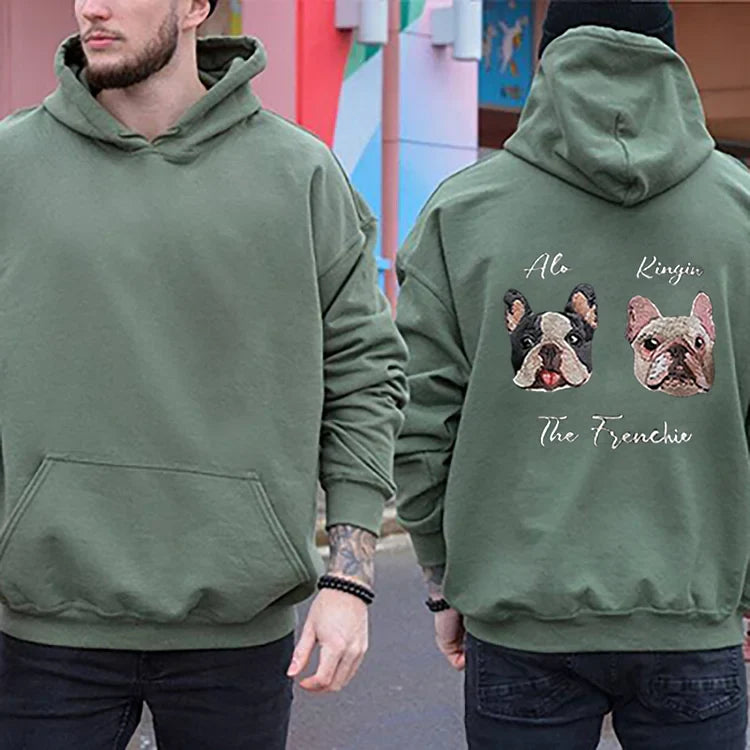 Personalized Embroidered Hoodie Custom Head Cute Gift for Animal Lovers