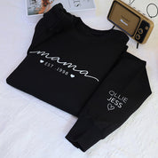 Plus Velvet Style-Personalized Mom Sweatshirt With Kid Names Mom Sweatshirt