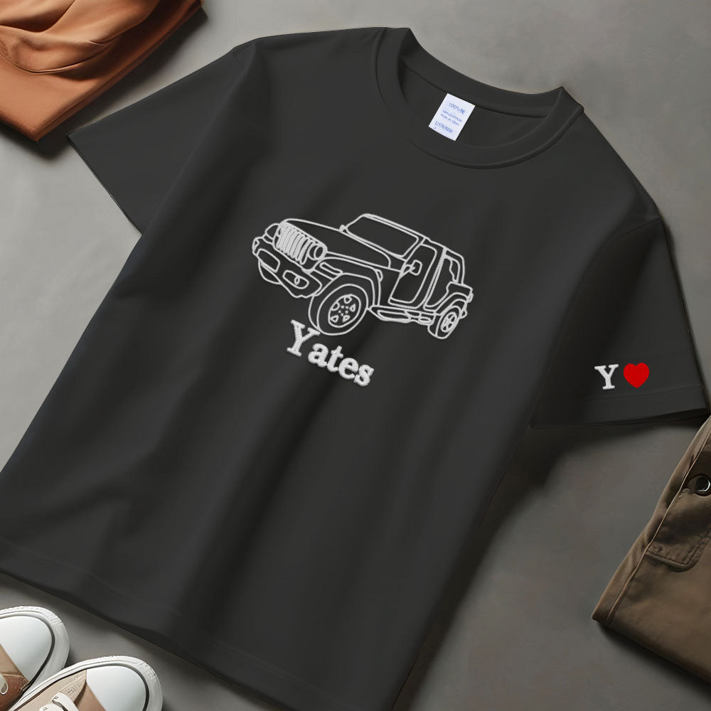 Custom embroidered car Sweatshirt, hoodie, t shirt embroidered Personalized, Dad Gift, Custom sweatshirt, gift for him