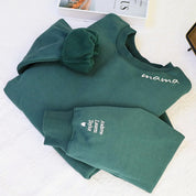 Plus Velvet Style-Custom Mama Embroidered Sweatshirt With Kids Names