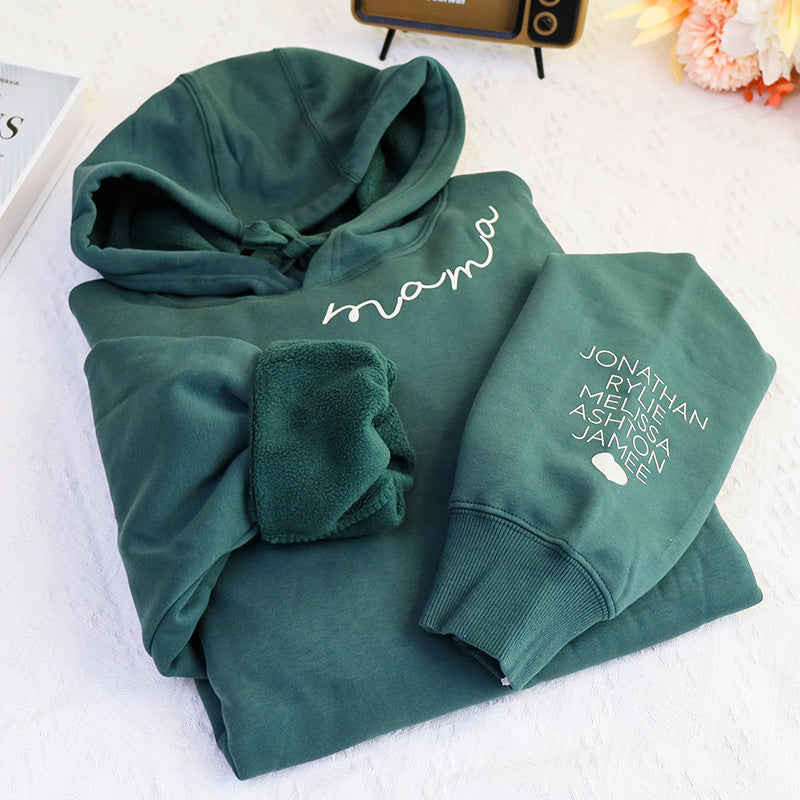 Plus Velvet Style-Mama Hoodie Custom Neck And Sleeve Design Hoodie