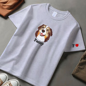 Pet Embroidered T-shirt, Custom Dog Embroidered Sweatshirt, Cat Sweatshirt, Pet Face Comfort Colors Shirt, Unique Gifts For Dog Lovers