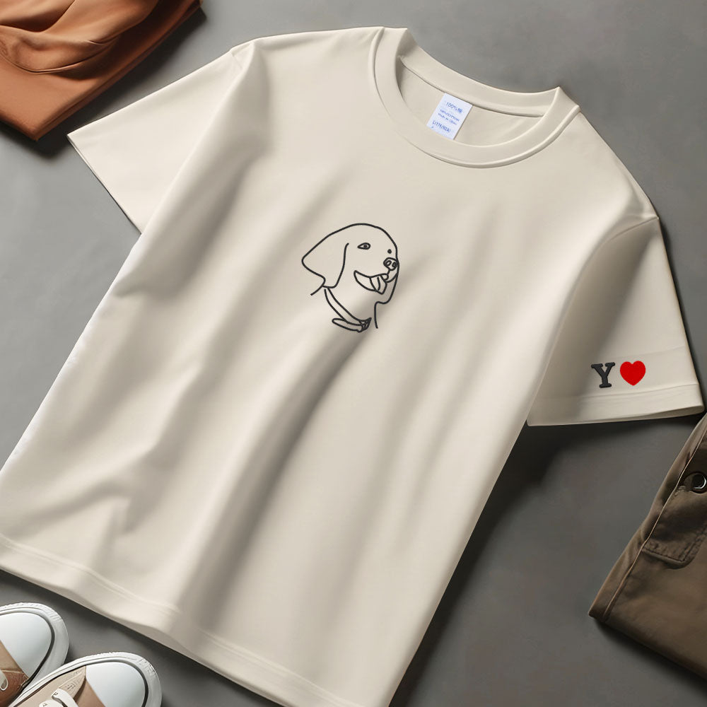 Embroidered Pet Face T-shirts,Custom Embroidered Pet Sweatshirts,Custom Dog Sweatshirts,Special Birthday Gift for Dog