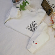 Plus Velvet Style-Custom Roman Numeral Embroidered Sweatshirt Couple Gift