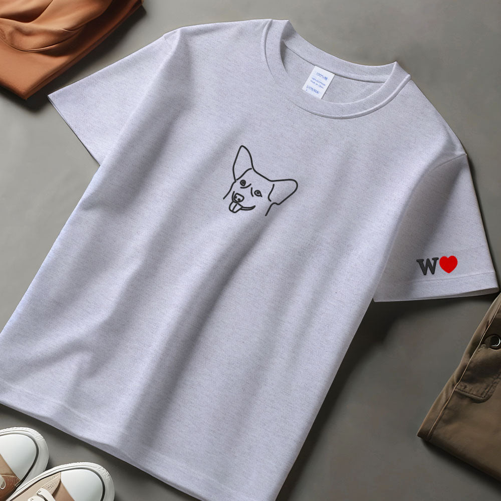 Custom Pet Embroidered T-shirt,Custom Pet Gifts,Personalized Dog Sweatshirt,Embroidered Hoodie,Pet Portrait,Birthday Gifts,Pet Gifts