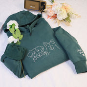 Plus Velvet Style Custom Pet Embroidered Hoodie Personalized Pet's Name On Sleeve
