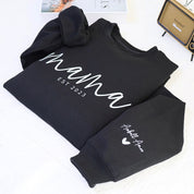 Custom Mama Sweatshirt With Date And Children Name On Sleeve