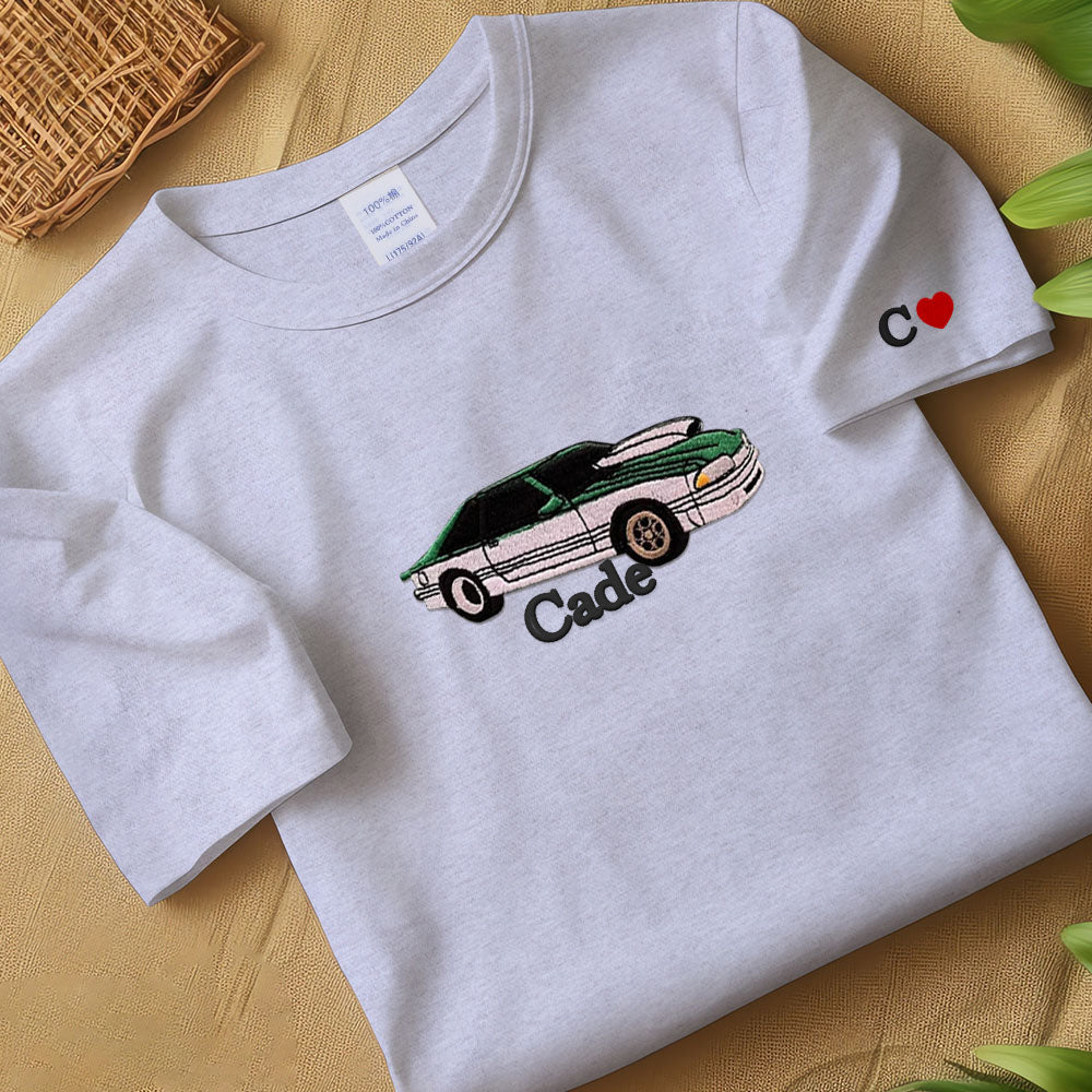 Custom Embroidered Car T-shirt Custom Car T-shirt Custom Car T-shirt Embroidered Personalized Dad Gift Custom Sweatshirt Gift For Him