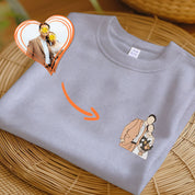 Custom Embroidered Sweatshirt,Custom Embroidered Hoodie,Custom Photo Portrait,Custom Embroidered Shirt,Family Faceless Portrait Gift Couple