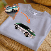 Custom Car Portrait Embroidered T-shirt, Custom Cars Portrait Matching T-shirt