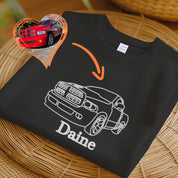 Custom Embroidered Car Outline Sweatshirt From Your Photo, Embroidered Car Hoodie, Custom Car Sweater, Car Lover Hoodie or Tee