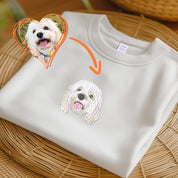 Custom Dog Portrait Embroidered Sweatshirt,Custom Pet T-shirt, Personalized Pet tees And Hoodies,Personalized Gift ,Pet Memorial Gift