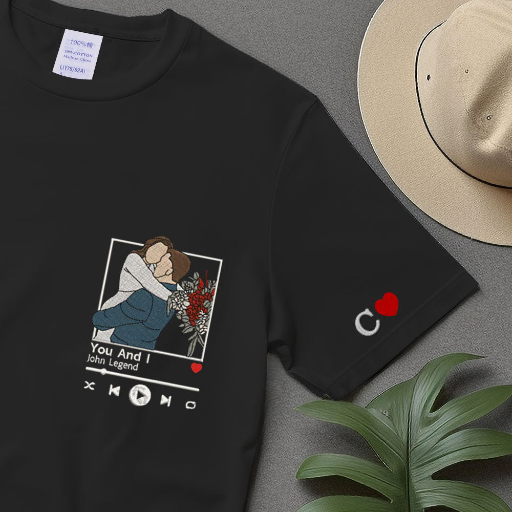Custom Embroidered T-shirt Custom Music Hoodies, Gifts For Husband, Gifts For Him, Personalized T-Shirts