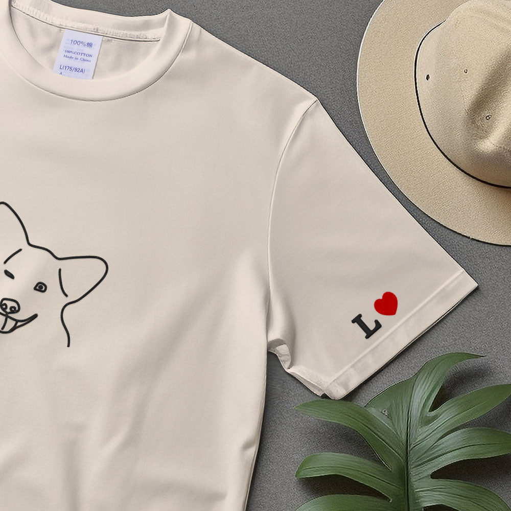 Personalized Embroidered Pet From Your Photo T-Shirt, Custom Dog Sweatshirt, Pet Name Sweatshirt, Dog Gift, Lover Gift, Pet Gift